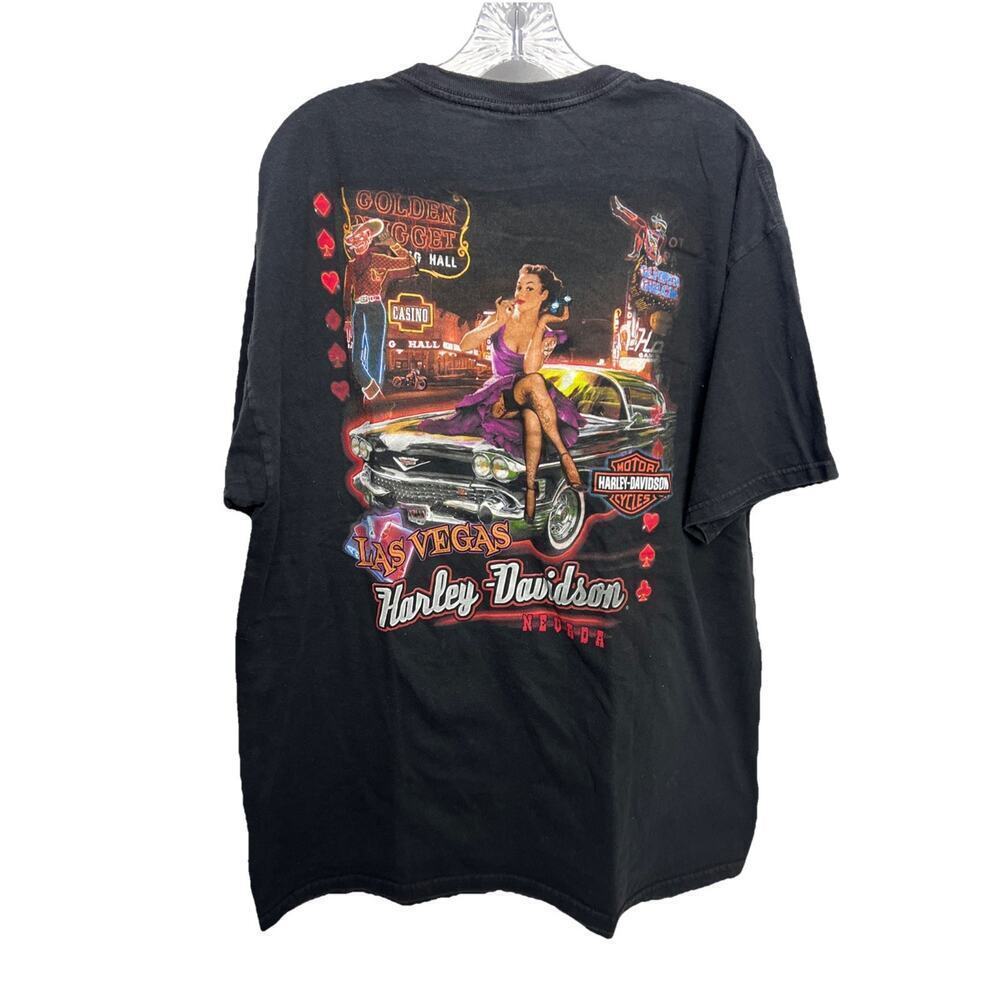 Vintage Harley Davidson Pin Up Girl T-Shirt Large L Las Vegas